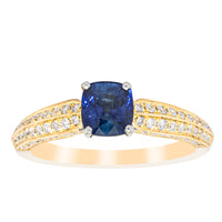 18ct Yellow Gold 1.02ct Sapphire & Diamond Ring - Ring - Walker & Hall