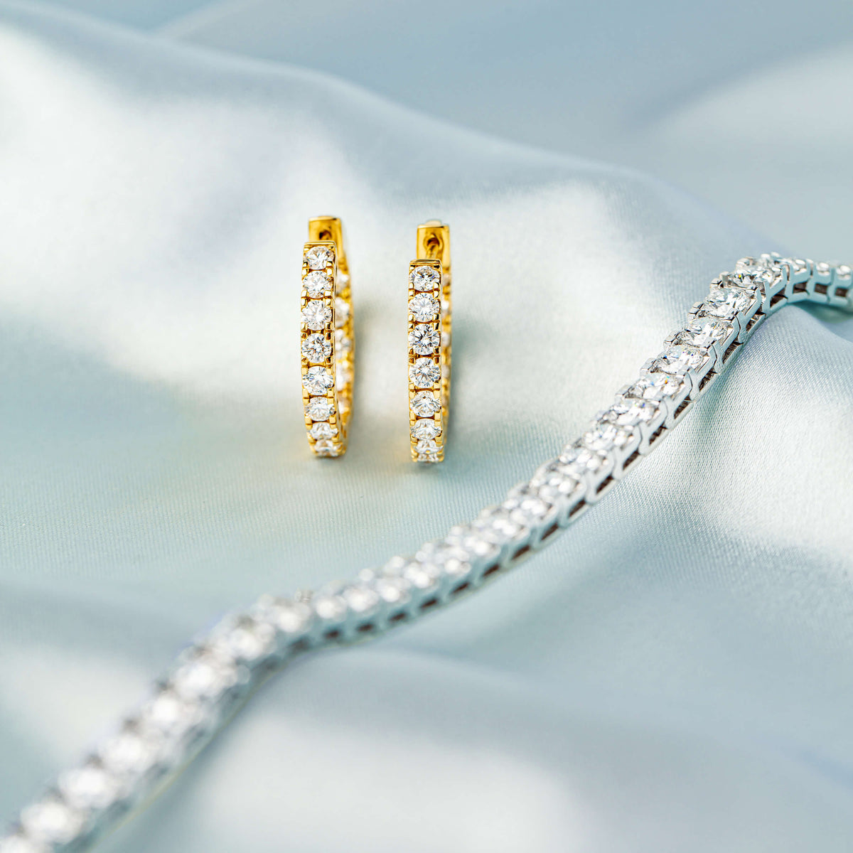 Natural Diamond Jubilee Bracelet & Hoops