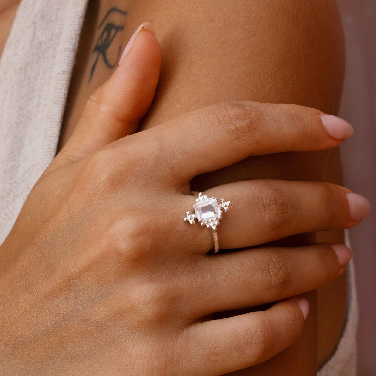 Zoe Morgan Reya Ring Sterling Silver White Topaz – Walker Hall