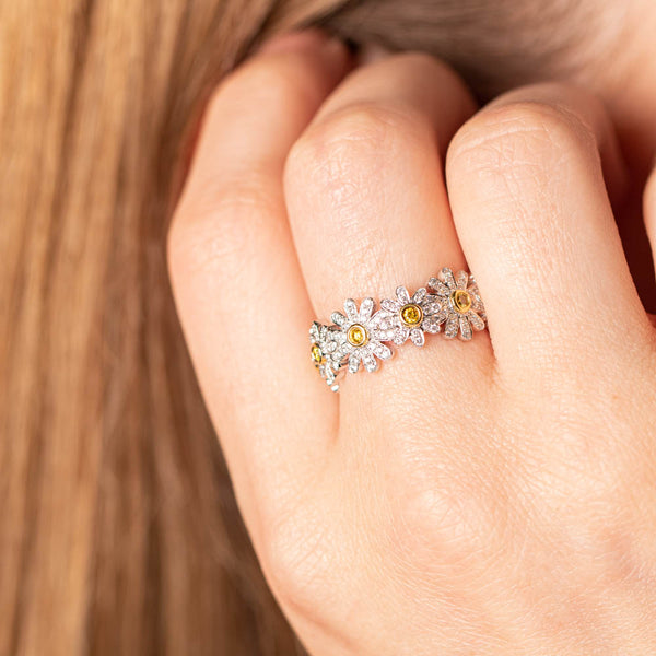 Tiffany daisy ring yellow diamond Clearance