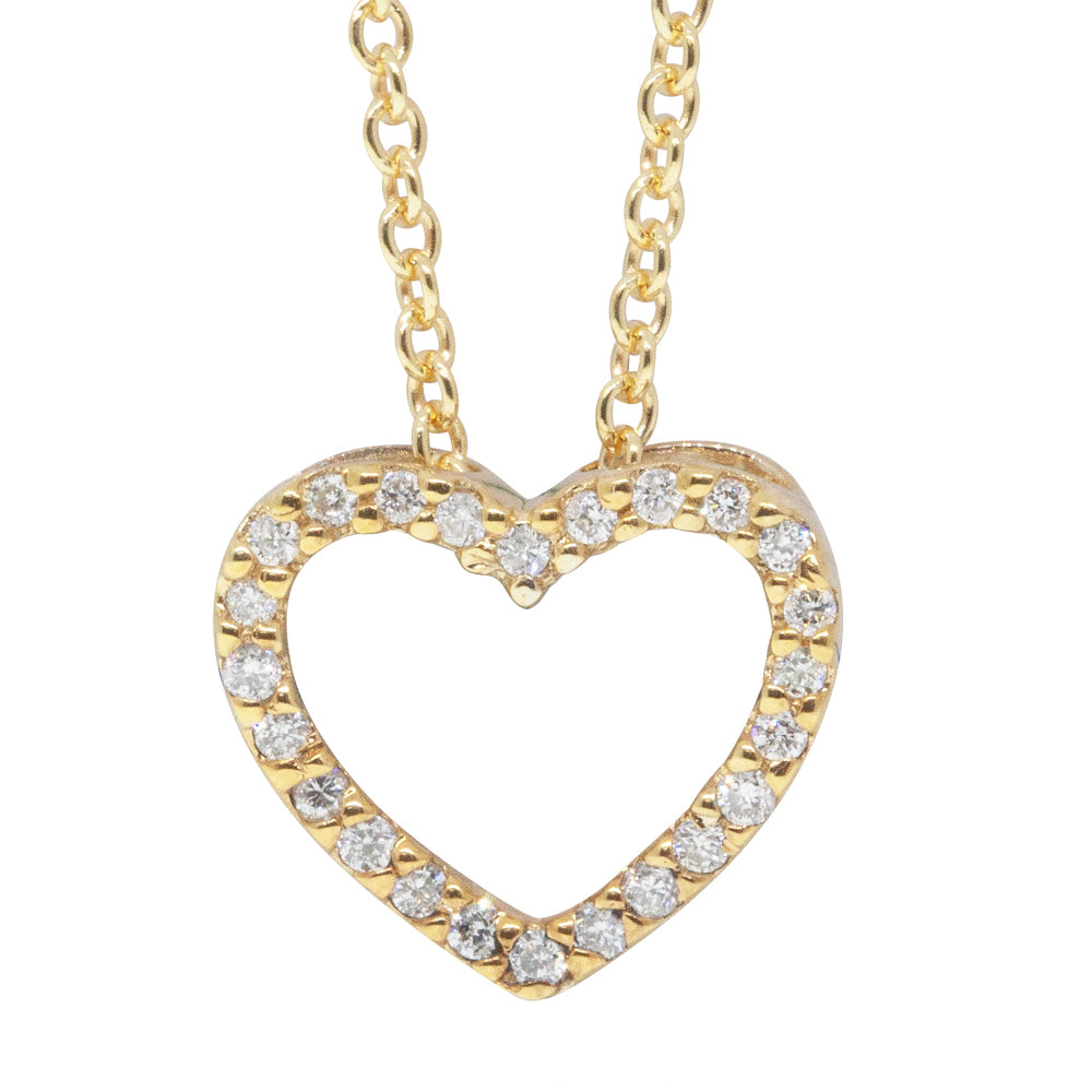 9ct Yellow Gold Diamond Heart Pendant Walker Hall