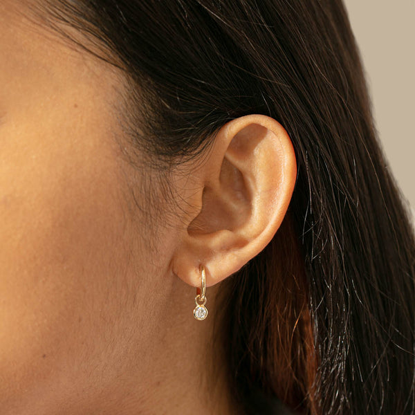 18ct Yellow Gold Diamond Natalia Hoop Earrings - Earrings - Walker & Hall