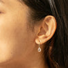 9ct Yellow Gold Rose Quartz Rosehip Earrings - Earrings - Walker & Hall