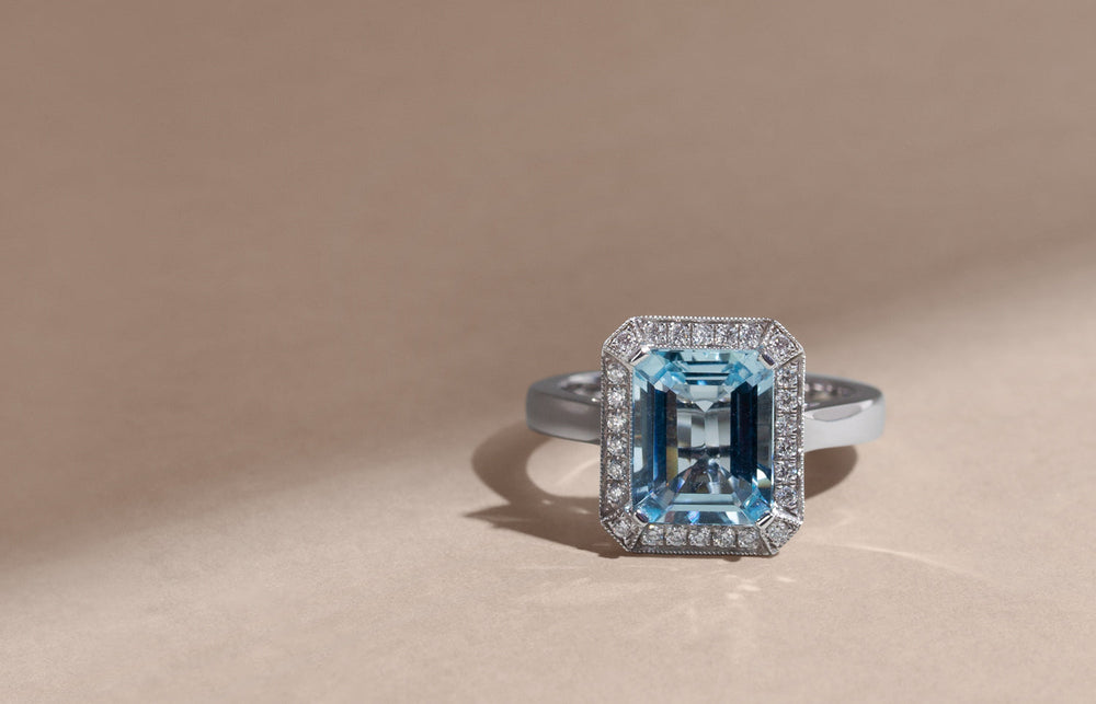 Aquamarine Empire Ring