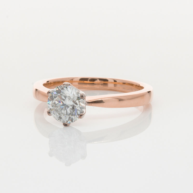 18ct Rose Gold 1.00ct Diamond Nova Ring-Ring-Walker & Hall