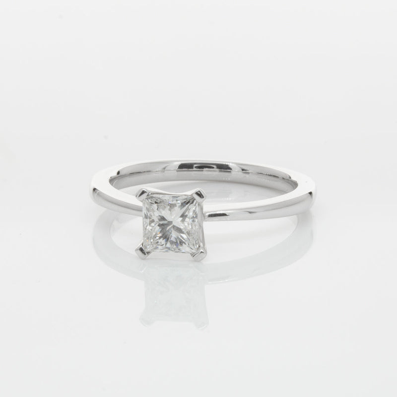 18ct White Gold .71ct Princess Cut Diamond Royale Ring-Ring-Walker & Hall