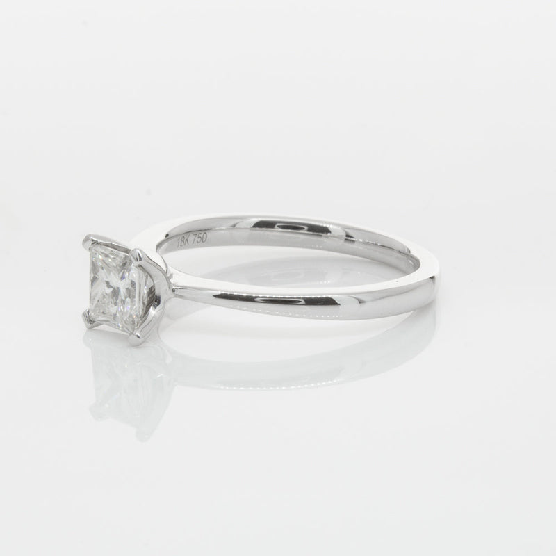 18ct White Gold .71ct Princess Cut Diamond Royale Ring-Ring-Walker & Hall