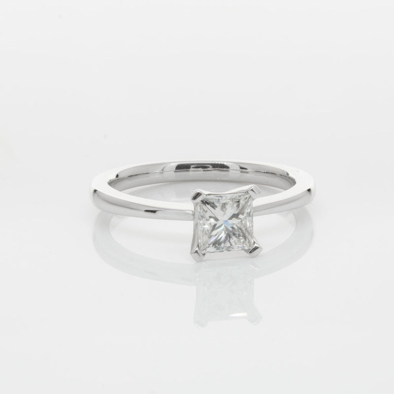 18ct White Gold .71ct Princess Cut Diamond Royale Ring-Ring-Walker & Hall