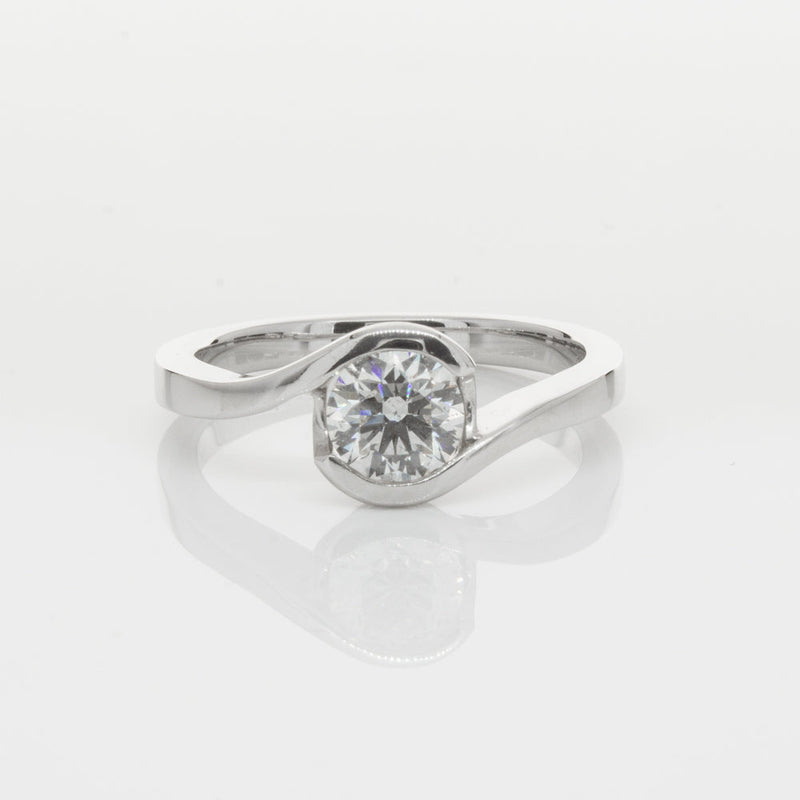 18ct White Gold .70ct Diamond Embrace Ring-Ring-Walker & Hall