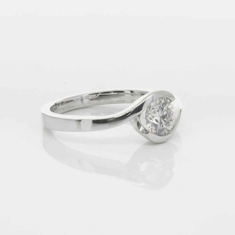 18ct White Gold .70ct Diamond Embrace Ring-Ring-Walker & Hall