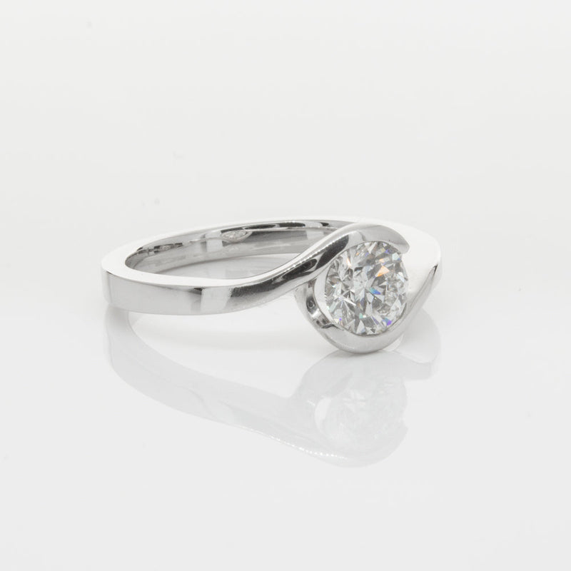 18ct White Gold .70ct Diamond Embrace Ring-Ring-Walker & Hall