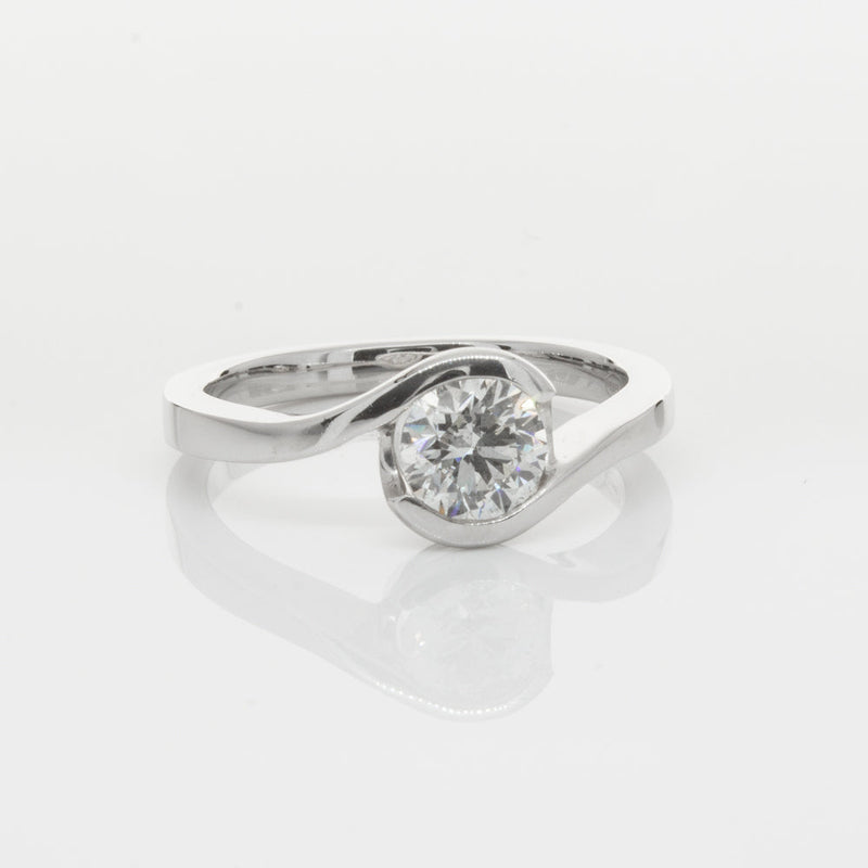 18ct White Gold .70ct Diamond Embrace Ring-Ring-Walker & Hall