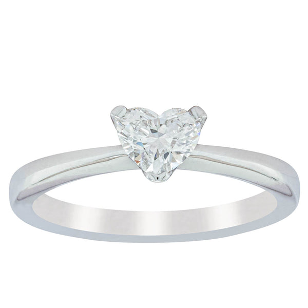 18ct White Gold Diamond Heart Ring - Ring - Walker & Hall