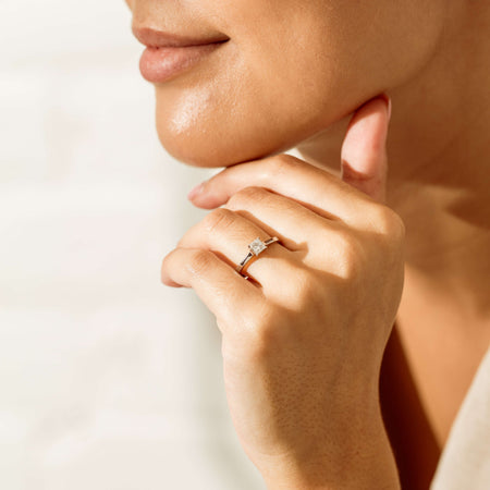 Platinum .50ct Princess Cut Diamond Ring-Ring-Walker & Hall