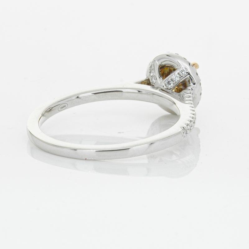 18ct White Gold Mocha Diamond Halo Ring-Ring-Walker & Hall