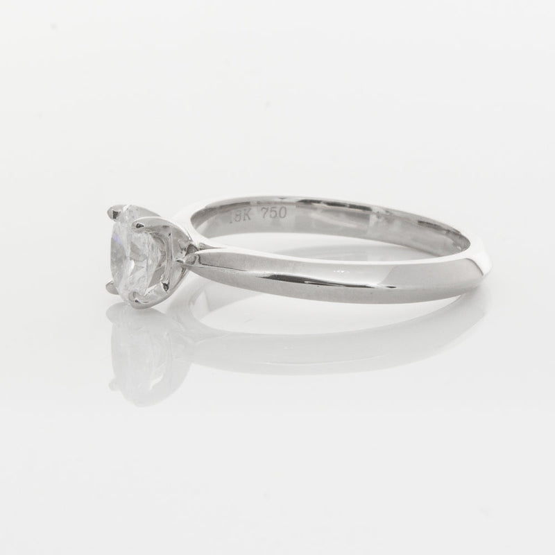 18ct White Gold .50ct Oval Diamond Venetian Ring-Ring-Walker & Hall