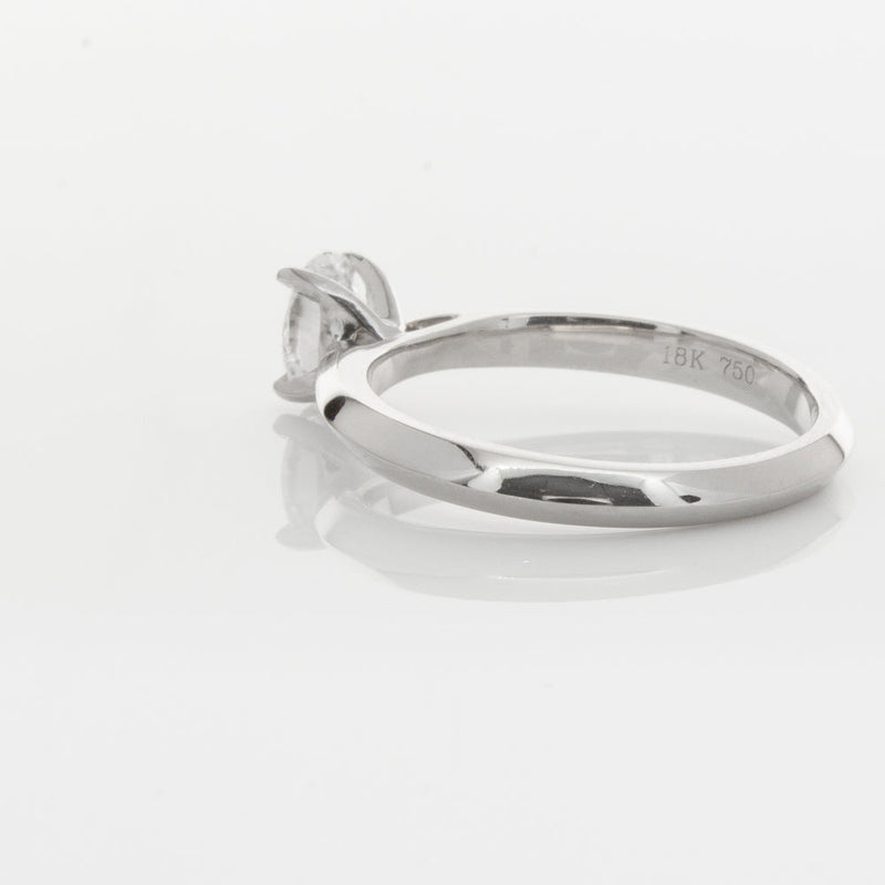 18ct White Gold .50ct Oval Diamond Venetian Ring-Ring-Walker & Hall