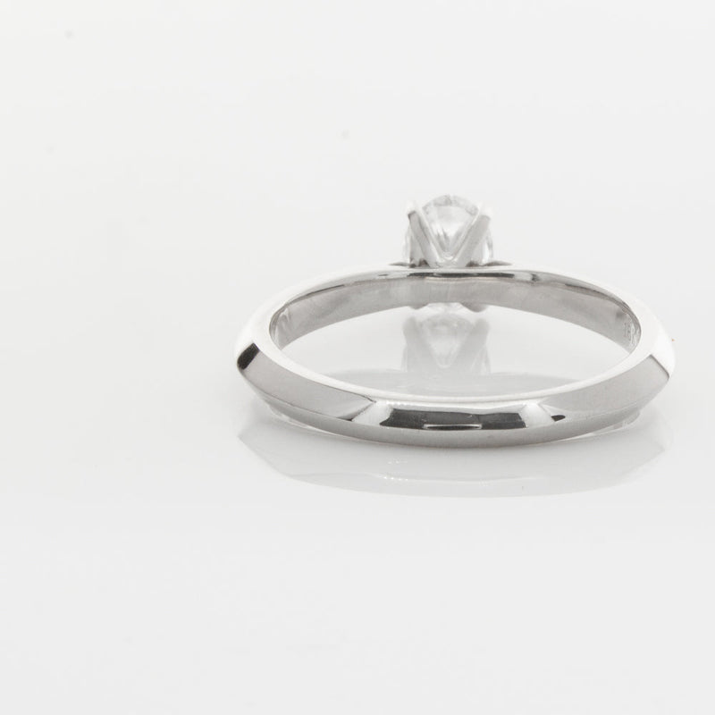 18ct White Gold .50ct Oval Diamond Venetian Ring-Ring-Walker & Hall