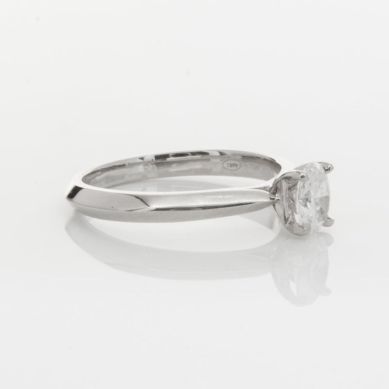 18ct White Gold .50ct Oval Diamond Venetian Ring-Ring-Walker & Hall