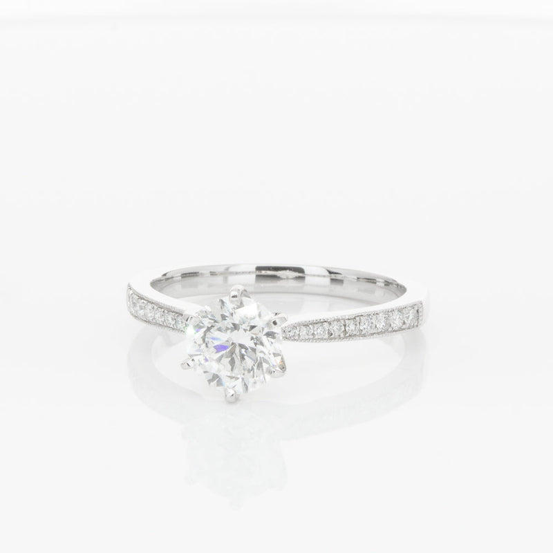 18ct White Gold 1.00ct Diamond Zenith Ring-Ring-Walker & Hall