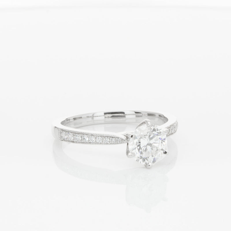 18ct White Gold 1.00ct Diamond Zenith Ring-Ring-Walker & Hall