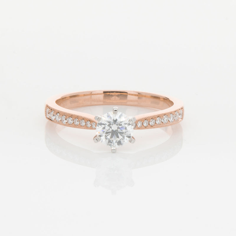 18ct Rose Gold .50ct Diamond Zenith Ring-Ring-Walker & Hall