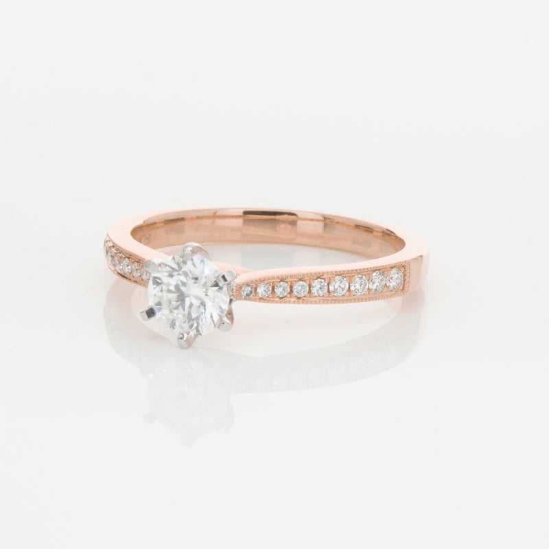 18ct Rose Gold .50ct Diamond Zenith Ring-Ring-Walker & Hall
