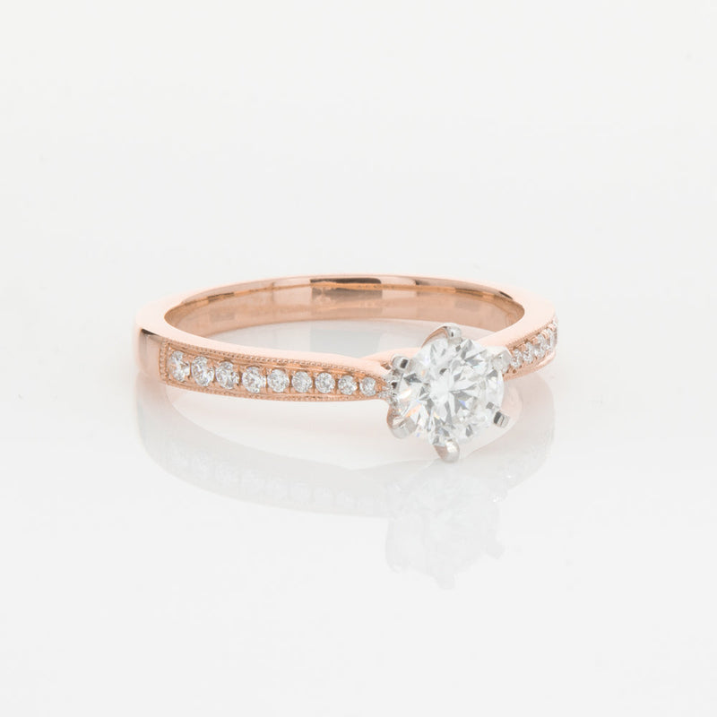 18ct Rose Gold .50ct Diamond Zenith Ring-Ring-Walker & Hall