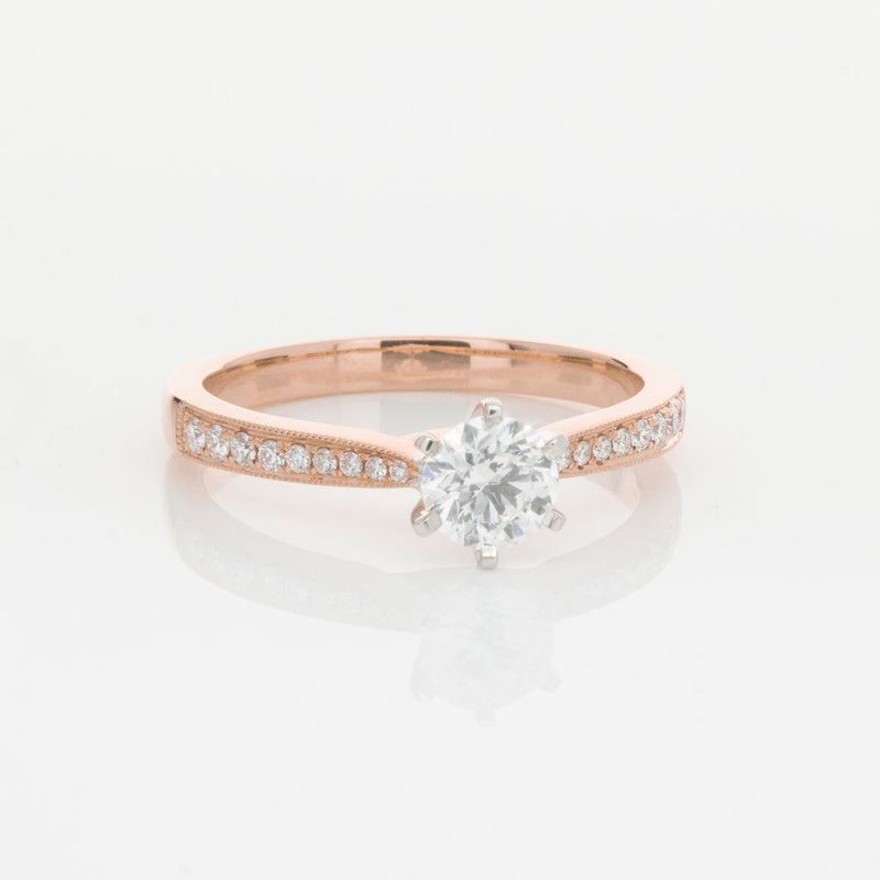 18ct Rose Gold .50ct Diamond Zenith Ring-Ring-Walker & Hall