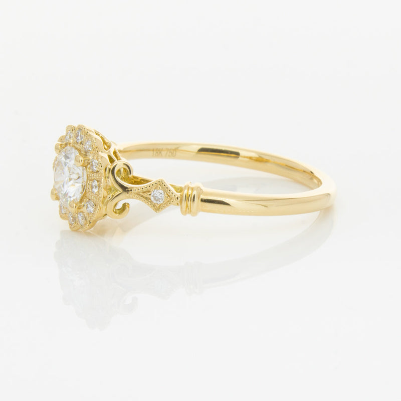 18ct Yellow Gold .50ct Diamond Versailles Ring-Ring-Walker & Hall