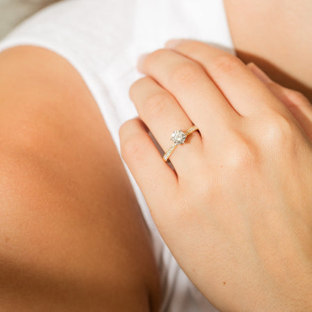 18ct Yellow Gold .70ct Diamond Zenith Ring-Ring-Walker & Hall