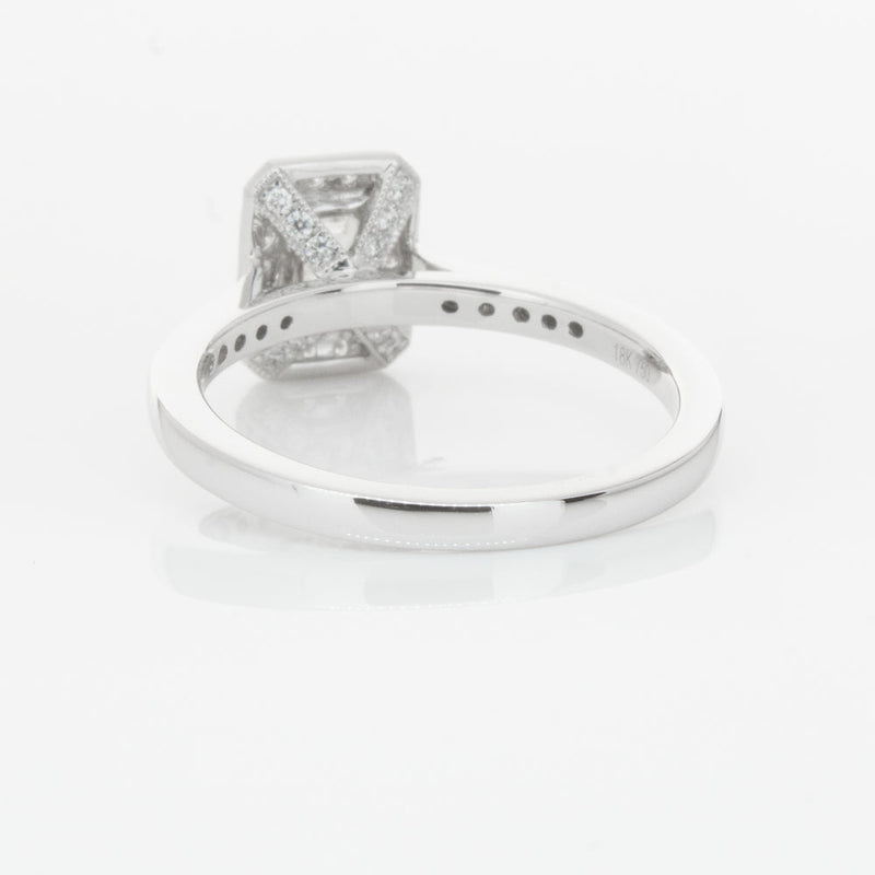 18ct White Gold .49ct Emerald Cut Diamond Aria Ring-Ring-Walker & Hall