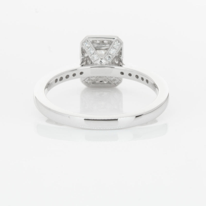 18ct White Gold .49ct Emerald Cut Diamond Aria Ring-Ring-Walker & Hall