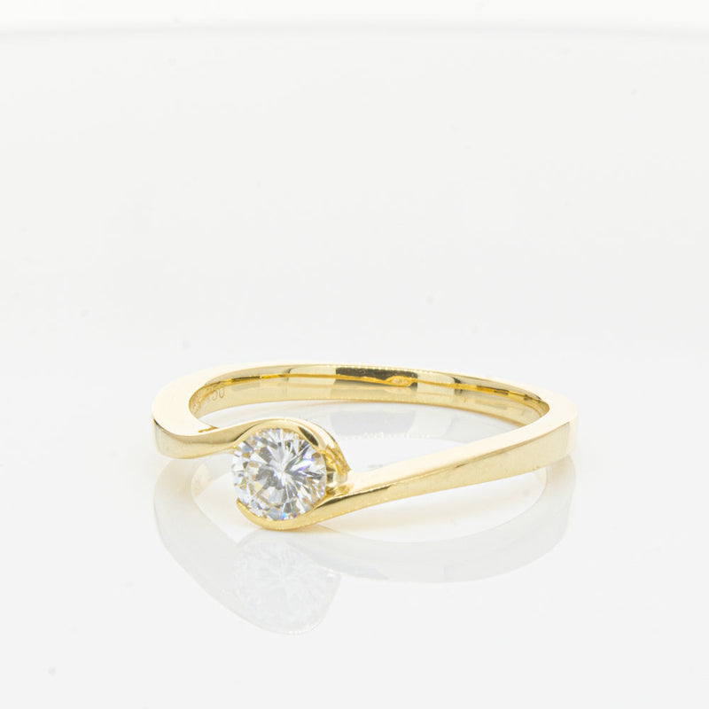 18ct Yellow Gold .30ct Diamond Embrace Ring-Ring-Walker & Hall