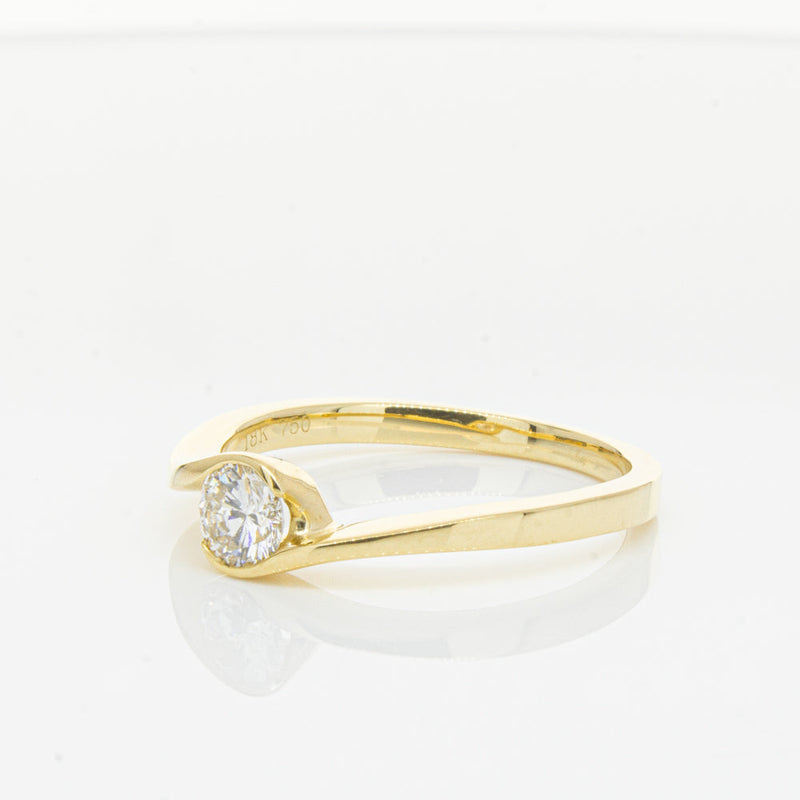 18ct Yellow Gold .30ct Diamond Embrace Ring-Ring-Walker & Hall