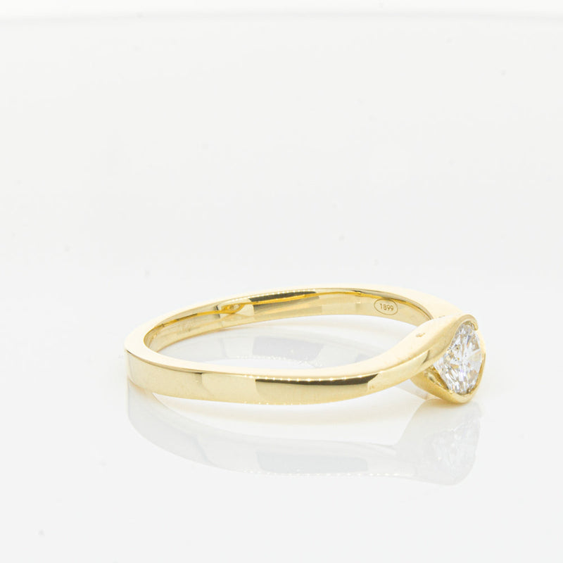 18ct Yellow Gold .30ct Diamond Embrace Ring-Ring-Walker & Hall