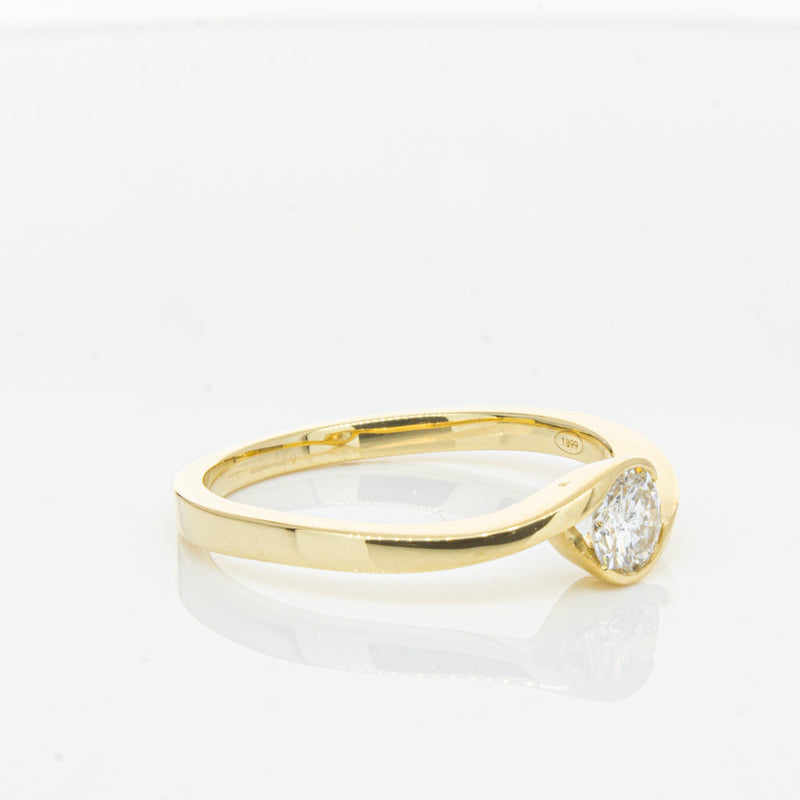 18ct Yellow Gold .30ct Diamond Embrace Ring-Ring-Walker & Hall