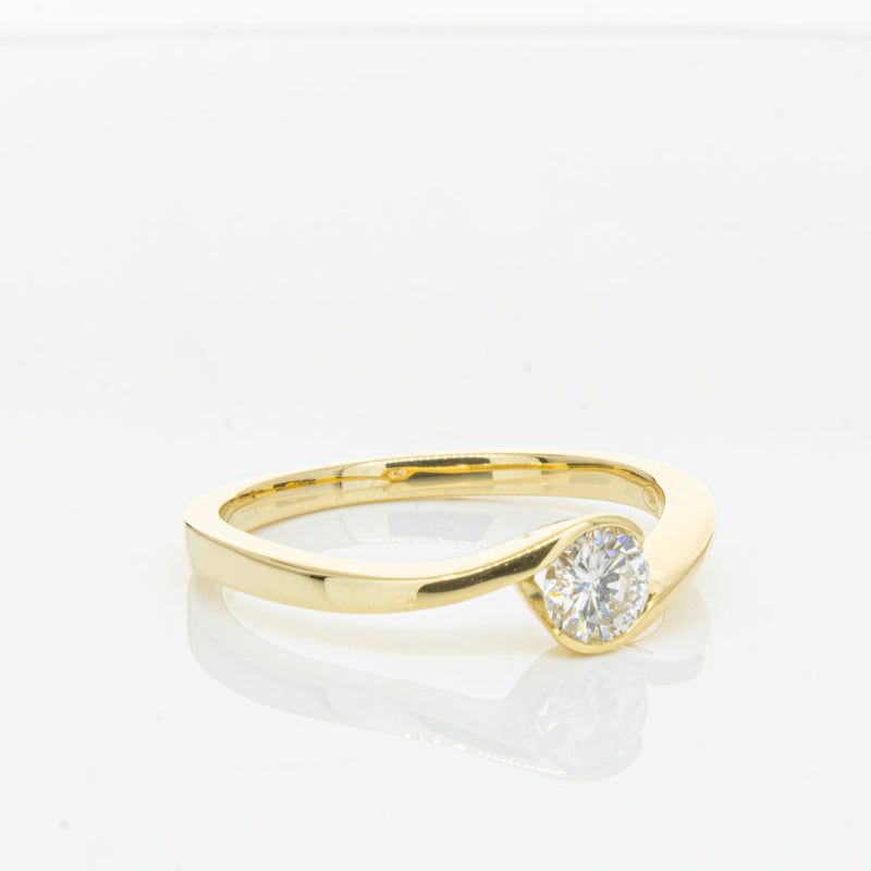 18ct Yellow Gold .30ct Diamond Embrace Ring-Ring-Walker & Hall