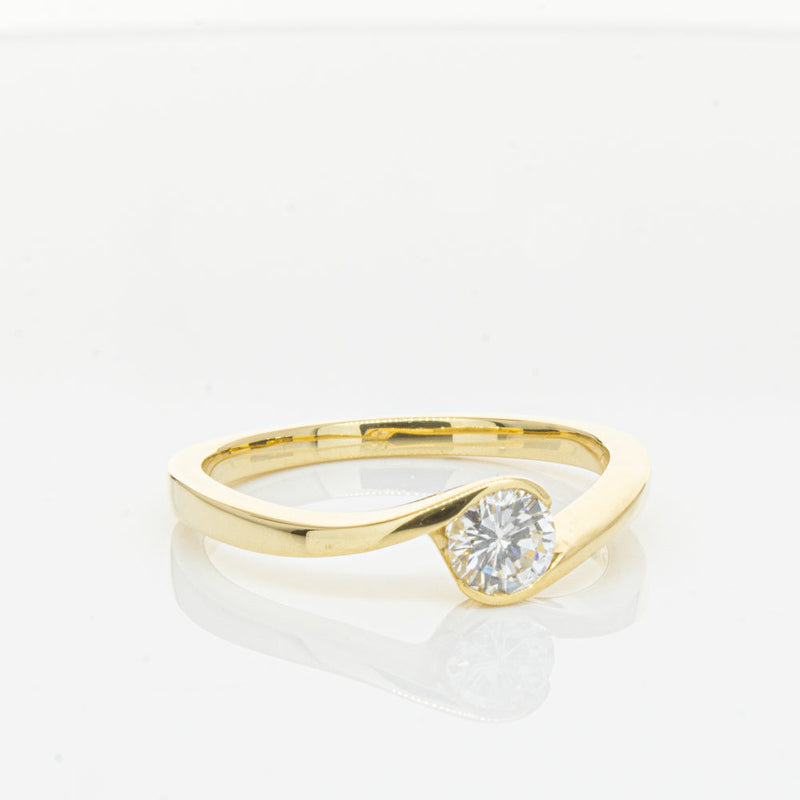 18ct Yellow Gold .30ct Diamond Embrace Ring-Ring-Walker & Hall
