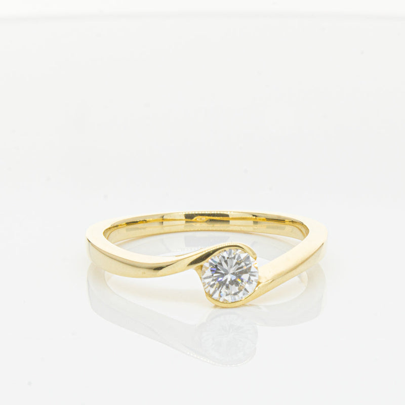 18ct Yellow Gold .30ct Diamond Embrace Ring-Ring-Walker & Hall