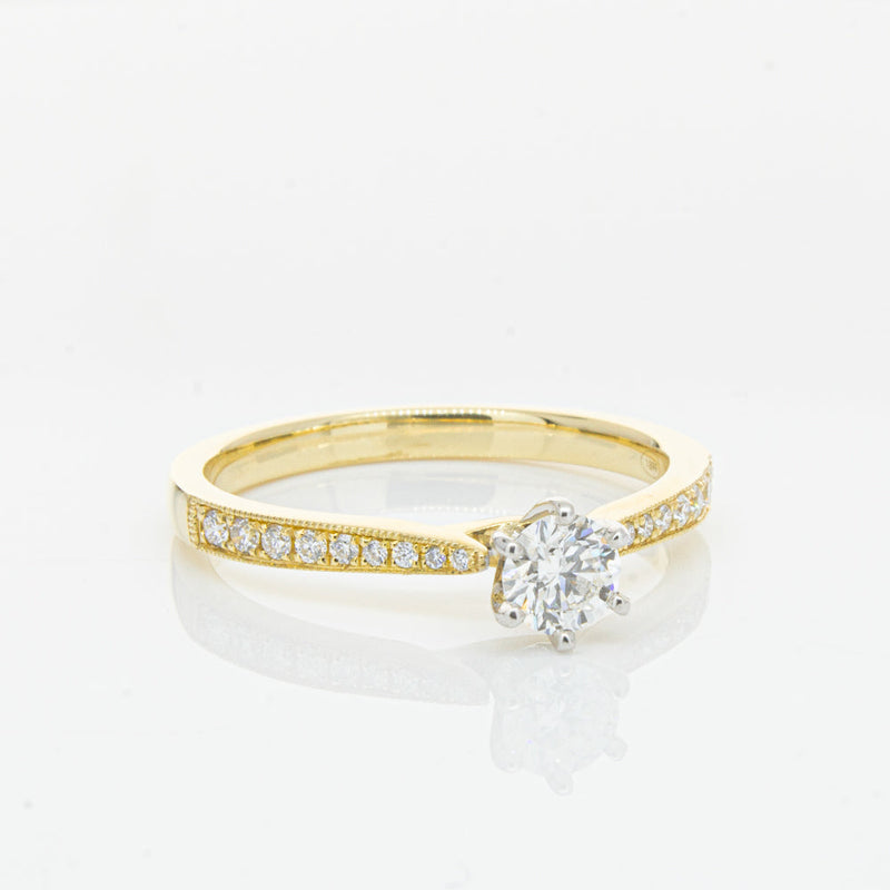 18ct Yellow Gold .34ct Diamond Zenith Ring-Ring-Walker & Hall