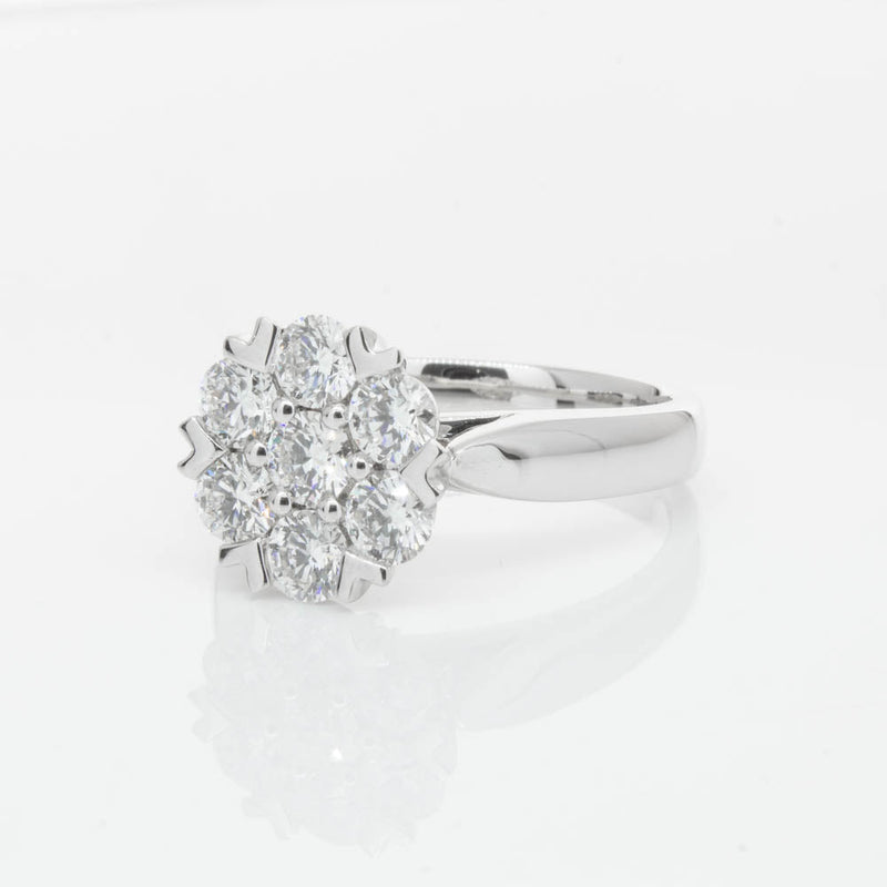 18ct White Gold 1.20ct Diamond Lotus Ring-Ring-Walker & Hall