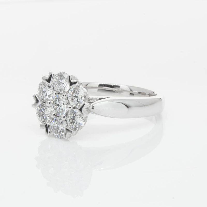 18ct White Gold 1.20ct Diamond Lotus Ring-Ring-Walker & Hall