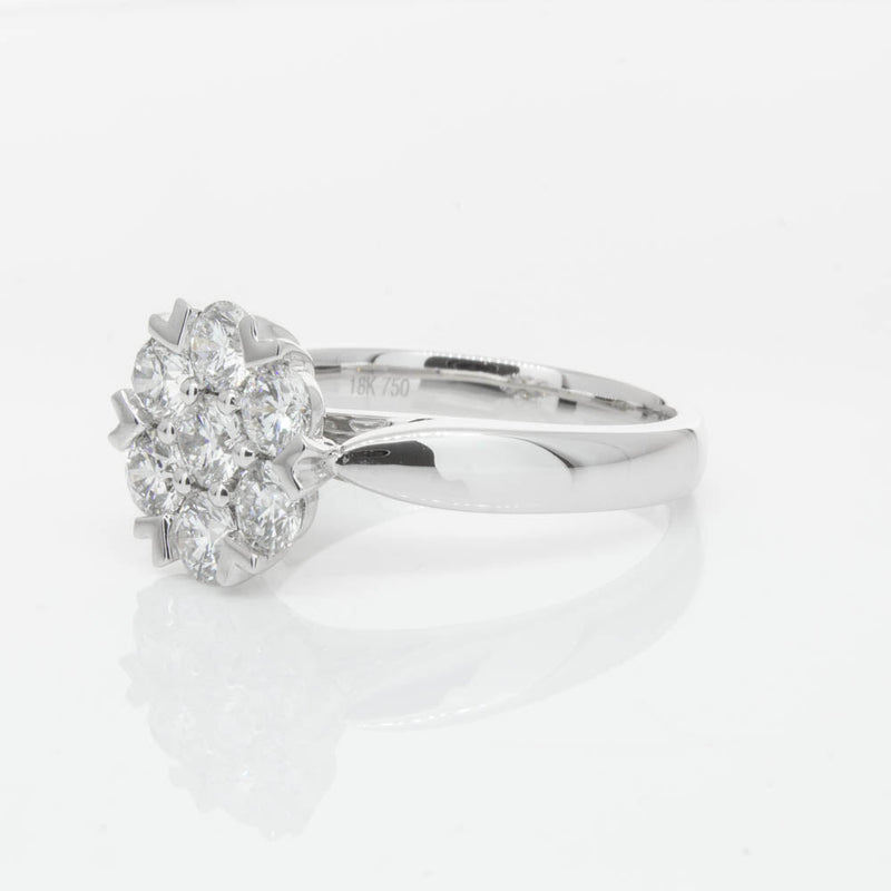 18ct White Gold 1.20ct Diamond Lotus Ring-Ring-Walker & Hall