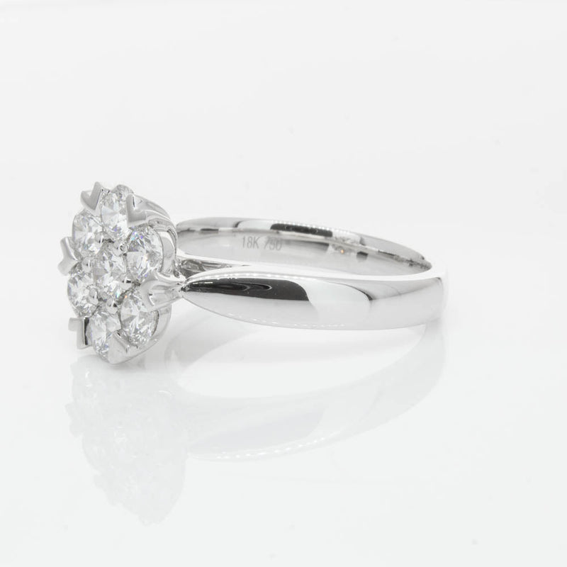 18ct White Gold 1.20ct Diamond Lotus Ring-Ring-Walker & Hall