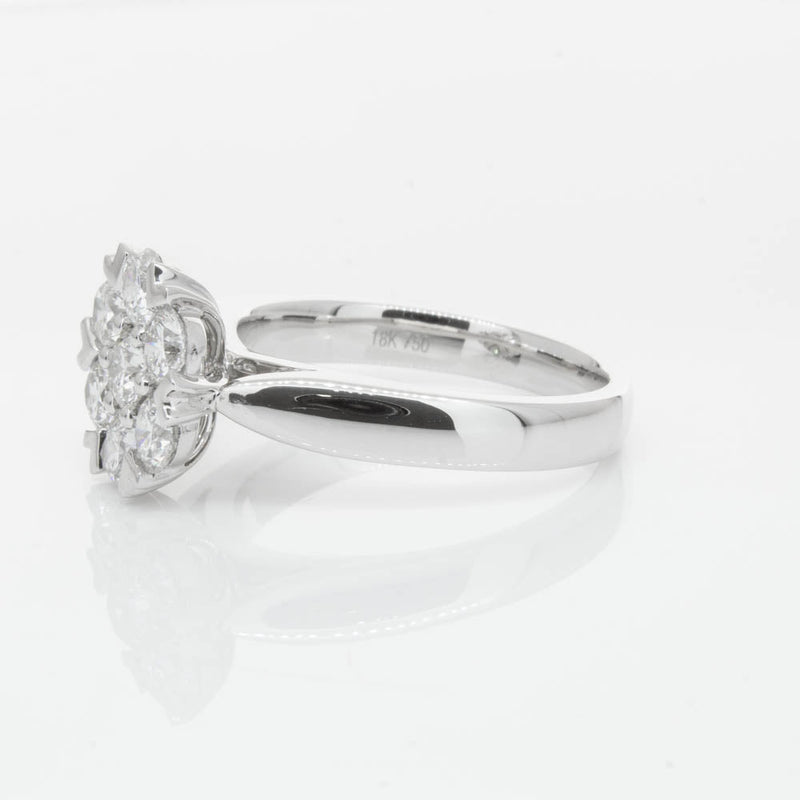 18ct White Gold 1.20ct Diamond Lotus Ring-Ring-Walker & Hall