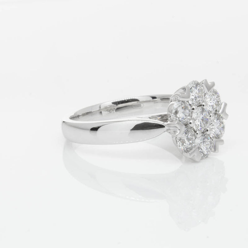 18ct White Gold 2.25ct Diamond Lotus Ring-Ring-Walker & Hall