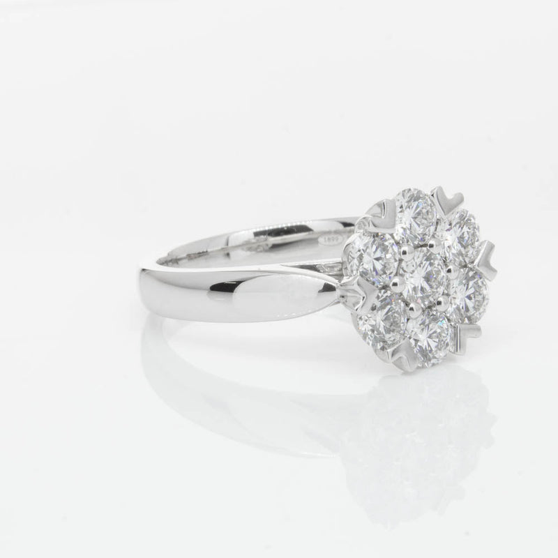 18ct White Gold 1.20ct Diamond Lotus Ring-Ring-Walker & Hall