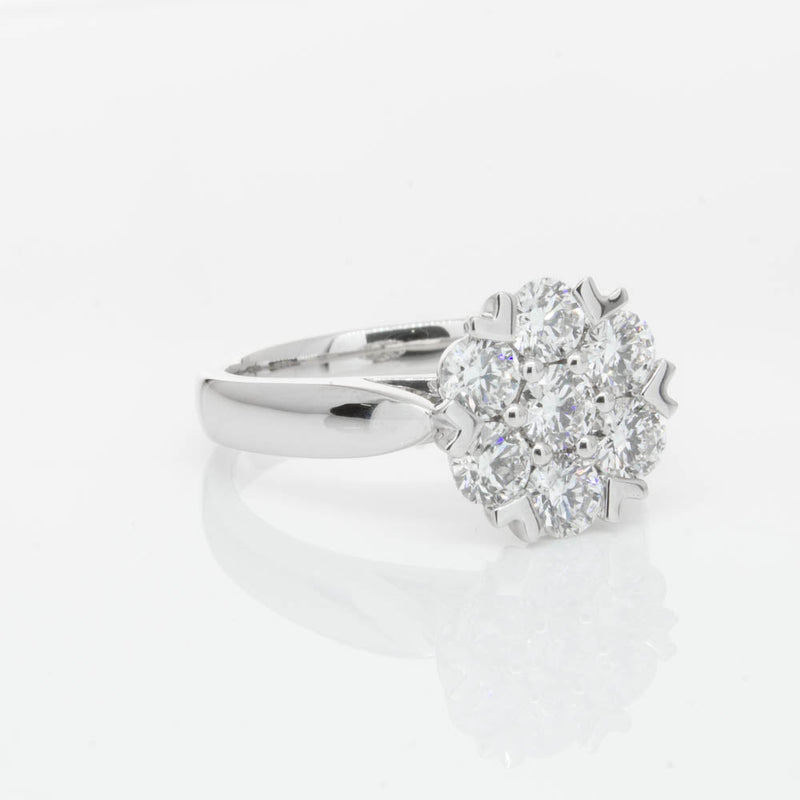 18ct White Gold 1.20ct Diamond Lotus Ring-Ring-Walker & Hall