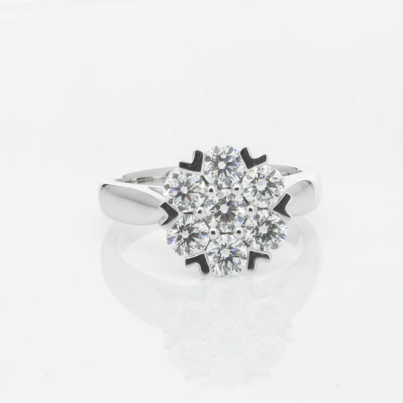 18ct White Gold 2.25ct Diamond Lotus Ring-Ring-Walker & Hall